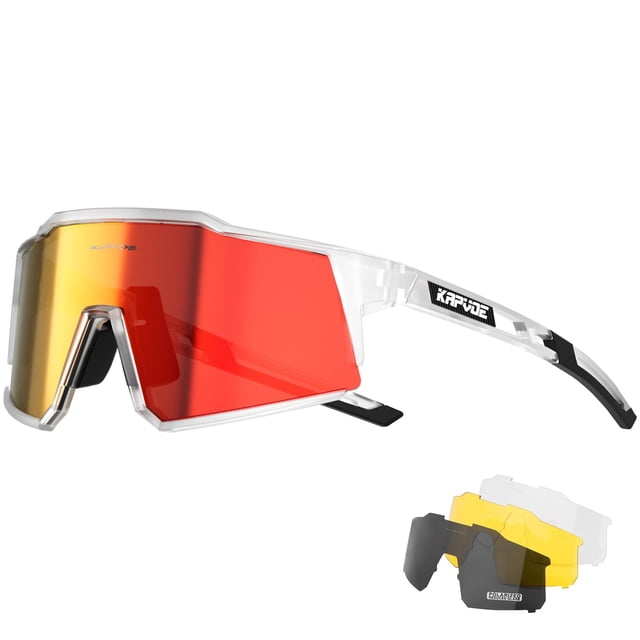 Gafas de Ciclismo KAPVOE Polarizadas TR90 con 4 Lentes UV400