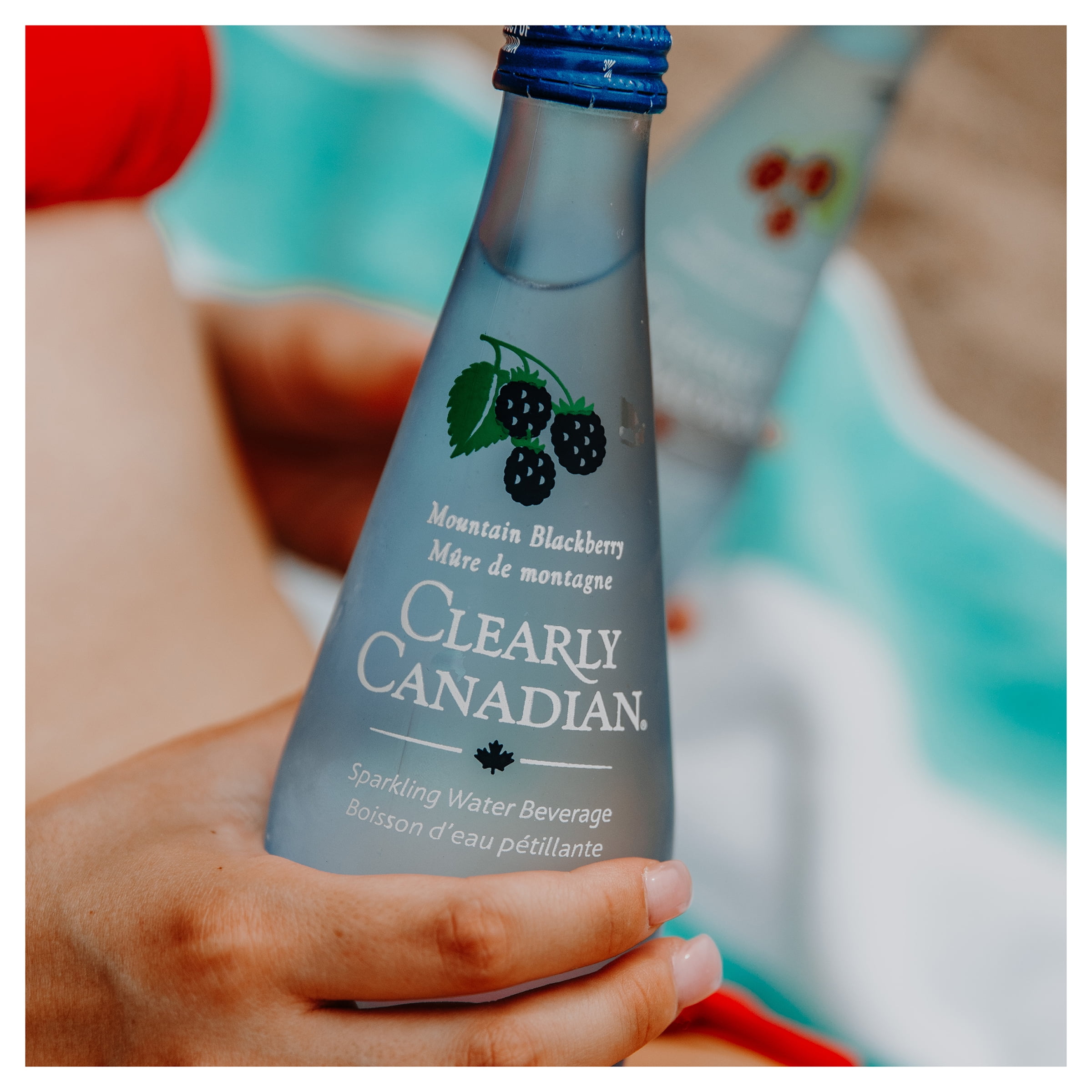Clearly Canadian Mountain Blackberry Sparkling Water, 11 fl oz, Pack of 12