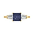 thumbnail image 2 of 1.98ct Round Cut Blue Natural Sky Blue Topaz 14k Yellow Gold Engraving Statement Bridal Wedding Designer Ring Size 9, 2 of 7
