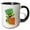 Black/White, variant on 3drose, Red Bearded Irish Gnome in a Green Top Hat Illustration, 11oz Mug
