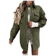 thumbnail image 1 of Chaquetas para mujer, ropa de invierno, abrigo de algodón de cuero con solapa cálida de talla grande, chaqueta con botones de manga larga Odeerbi  ODB-3, 1 of 7