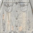 thumbnail image 5 of Frnrwgo Men's Denim Jacket Loose Fit Button Front Ripped Multi-Pocket Casual Streetwear Outerwear, 5 of 5