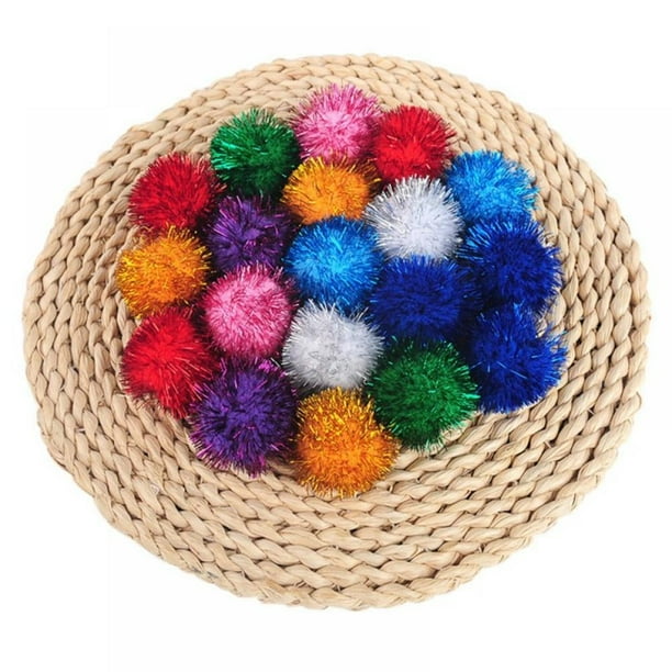 HAOAN Cat Toys Sparkle Balls Pom Pom for Cats Tinsel Balls for Cats Glitter Balls for Cats Crinkle Ball Toys Interactive Cat Toy for Indoor Cats Walmart