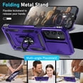 thumbnail image 3 of KOMI Compatible with Samsung Galaxy A16 5G Case Built in Slide Camera Lens Cover+Screen Protector+Finger Ring Holder Kickstand,Heavy Duty Shockproof Full Body Phone Cover,2025 Purple, 3 of 5