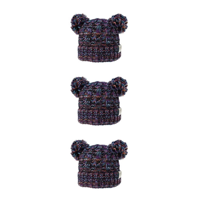 Minnieouse Gorro y esponjoso con bolas de pompones, tocado a la moda, gorros de buena retención de calor, hermoso regalo para niños, naranja, Type1 NO1 Minnieouse CBP255440