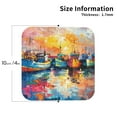 thumbnail image 2 of Honeii Colorful Fishing Boats Print Leather Coaster Set of 4, Ideal for Safeguarding Your Furniture from Drinks Spills and Effortless Cleanup-Square, 2 of 6