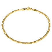 Women 10inch Gold Stainless Steel Figaro Link Anklet Foot Chain