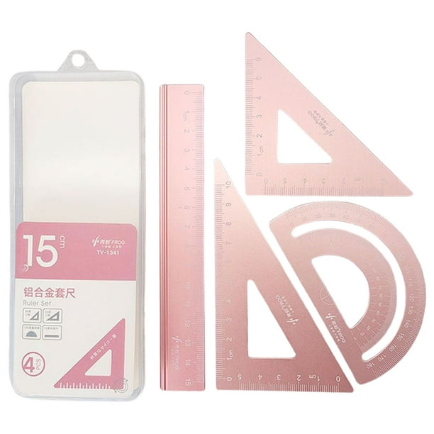 ZENTREE Math Ruler Geometry Drafting Drawing Ruler Alloy Exam Tool Math