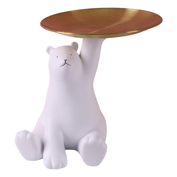 Almacenamiento de artículos diversos de bandeja de escultura del oso Zulema Bandeja de escultura