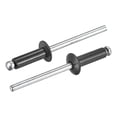thumbnail image 1 of Unique Bargains Rivets Aveugles à Tête Ronde Plate en Aluminium de 4 Mm x 12 Mm, Pack de 200 Noir, 1 of 5
