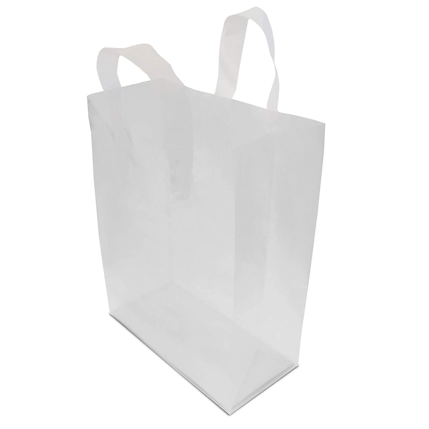 Prime-Line Frosted Clear Plastic Bags Shopping Gift Bags 8x4x10x4 ...