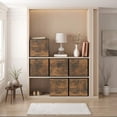 thumbnail image 2 of NTGFU 6 Storage Cubes, Cube Storage Bins with Handles, Closet Organizers for Shelves, 13x13x13 Inches, Fit Cube Storage Unit for Bedroom Living Room, Rustic Brown, 2 of 6
