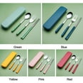 thumbnail image 2 of 3Pcs/set Portable With Storage Box Reusable Stainless Steel Cutlery Set Tableware Spoon Fork Chopstick Kits Dinnerware GREEN, 2 of 8