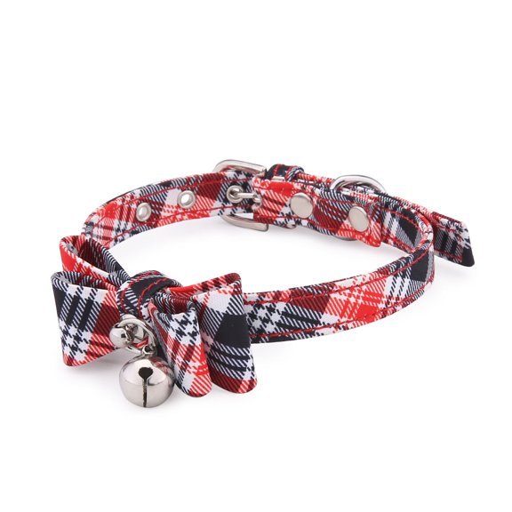 Yidarton Pet Out Diagonal Bar Grid Dog Bow Tie Collar Small And Medium Pet Cat Bell Collar Dog Collar