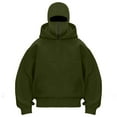 thumbnail image 4 of Cat Pouch Sweatshirts for Men Women Long Sleeve Kitten Puppy Holder Hoodies/Hoodless Front Large Pouch Pet Carrier Sweatshirt Pure Loose Cozy Pullover Tops 2-Army Green M, 4 of 5