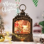 9.25 Inch Christmas Musical Snow Globe Lantern, Battery Operated Spinning Water Glitter Lighted Snow Globe Christmas (christmas trees and pup dog)
