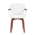 thumbnail image 2 of Dining Room Seating Mid-Century Modern Bentwood Swivel Dining Chairs (Set of 2) – Heat-Pressed PU Leather Accent Chairs in White & Black,Kitchen Dining Chairs, 2 of 4