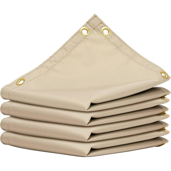 AMGO 2' x 2' Grey Custom Size Waterproof Shade Cloth with Grommets - 90% Sunblock, Durable Mesh Fabric Tarp for Dog Kennel Cover, Fence Privacy Screen, Greenhouse, Coop & Pet Playpen