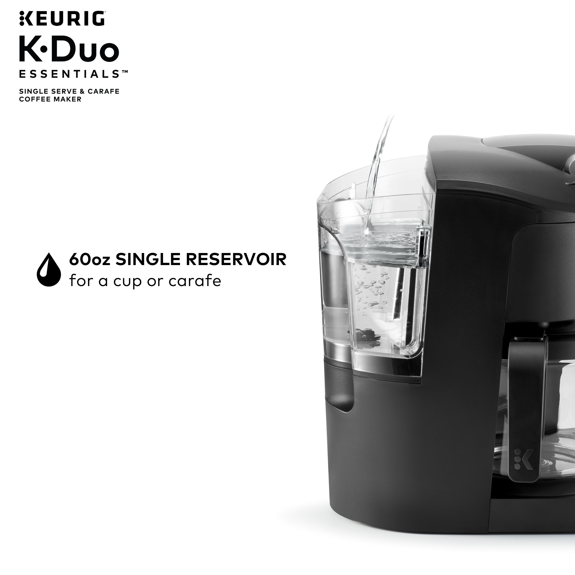 Keurig K-Duo Essentials Black Single-Serve K-Cup Pod Coffee Maker, Black - image 6 of 19