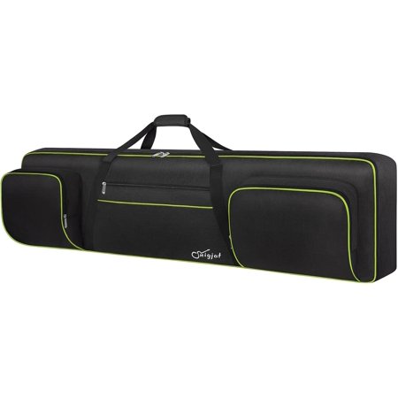 SNIGJAT 88 Key Keyboard Case Soft (Size: 53.5"x13.8"x6.8"), Padded Piano Case with Handle and Adjustable Shoulder Straps, Keyboard Gig Bag with 3 Pockets for Music Sheet Stand, Sustain Pedals, Green