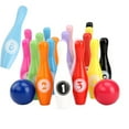 thumbnail image 2 of Wooden Colorful Number Bowling Ball Pin Set Sport Games Educational Kids Toy, 2 of 7