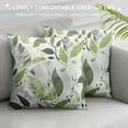 thumbnail image 3 of Heduofu  Throw Pillow Cases  Cozy Fleece Falling Dahlia Floral Flowers Petals Decorative Cushion Covers for Couch Bed Sofa Farmhouse Decoration Sage Green Grey White, 3 of 5