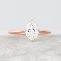 Jewelerix 2 Carat Oval Cut Moissanite Engagement Ring for Women Solid 10K Rose Gold Solitaire Ring Classic Minimalist Ring Wedding Promise Ring