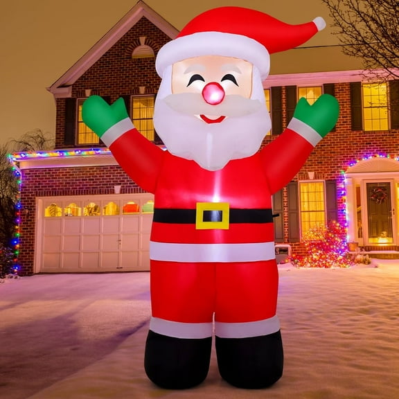 COMIN 5.2 FT Tall Christmas Inflatables Outdoor Decorations Blow Up Waving Santa Claus with Built-in LEDs for Christmas Indoor Outdoor Yard Lawn Garden Decorations