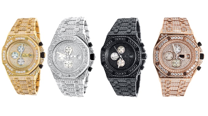 black and gold diamond watch