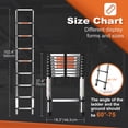 thumbnail image 4 of Jocauto 8.5 FT/2.6M Aluminum Telescoping Ladder, Lightweight Multi-Purpose Collapsible Extension Ladder, Heavy Duty 330 lbs Max Capacity, for Home, RV, and Outdoor Work, Black, 4 of 8