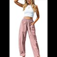thumbnail image 1 of Pantalones de Verano para Mujer, Estilo Palazzo, Holgados, de Cintura Alta, Estampados, para Vacaciones en la Playa Rosa XXL, 1 of 8