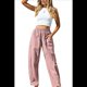 thumbnail image 1 of Pantalones de Verano para Mujer, Estilo Palazzo, Holgados, de Cintura Alta, Estampados, para Vacaciones en la Playa Rosa XXL, 1 of 8
