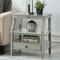 thumbnail image 3 of Pemberly Row Contemporary Antique Gray Wood 1-Drawer Storage Nightstand, 3 of 9