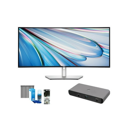 Dell UltraSharp 34-Inch 1440p 120 Hz Curved Monitor (U3425WE) with Thunderbolt 3 Dock Pro Station and Accessories Bundle (5 Items)