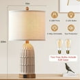 thumbnail image 4 of Cinkeda 22" Resin Touch Control Table Lamp with USB Ports Rustic Farmhouse Bedside Nightstand Lamps Set of 2 for Living Room Bedroom, 4 of 9