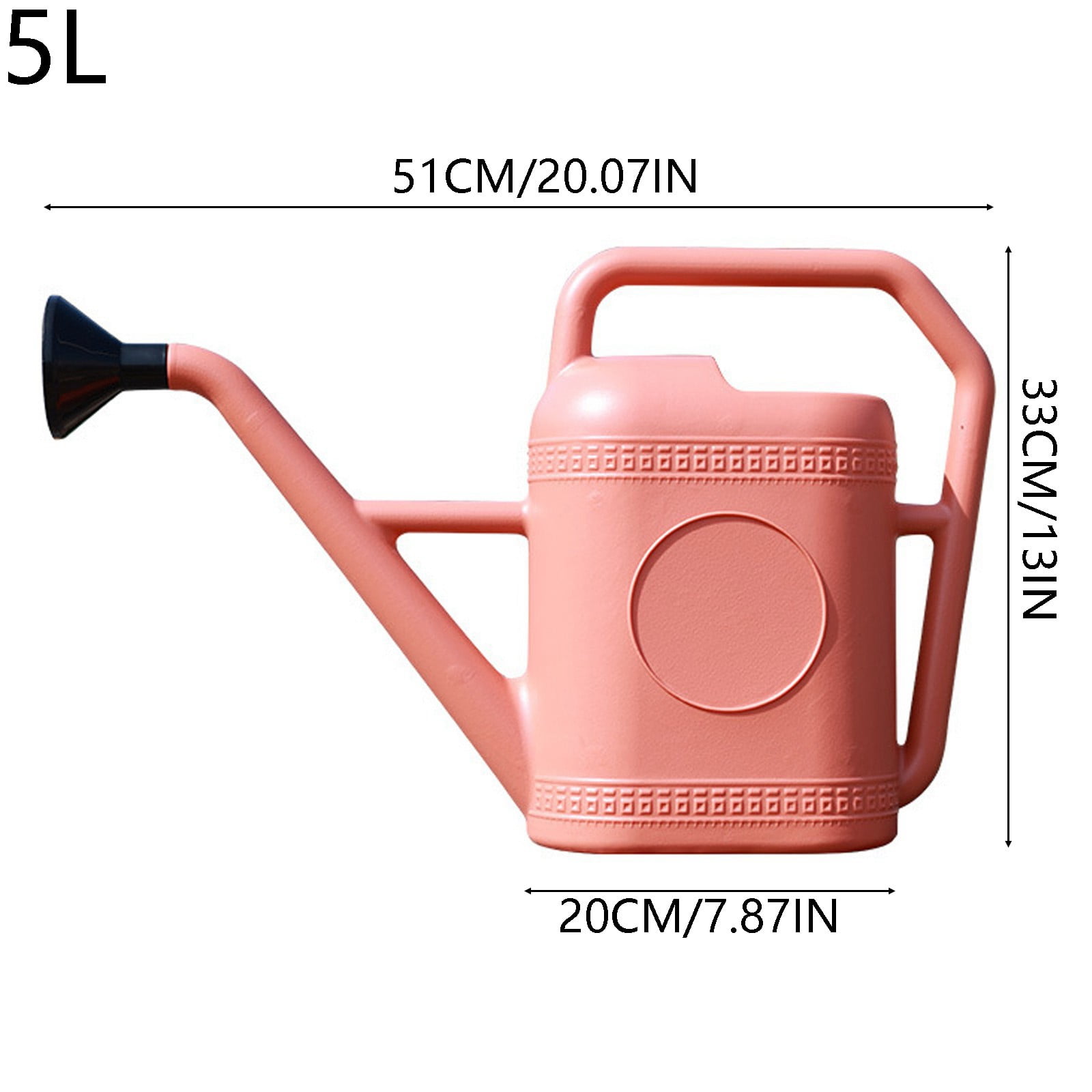Large Capacity Garden Watering Can, Long Spout Plastic Water Pot with Detachable Sprinkler Head for Outdoor Plants