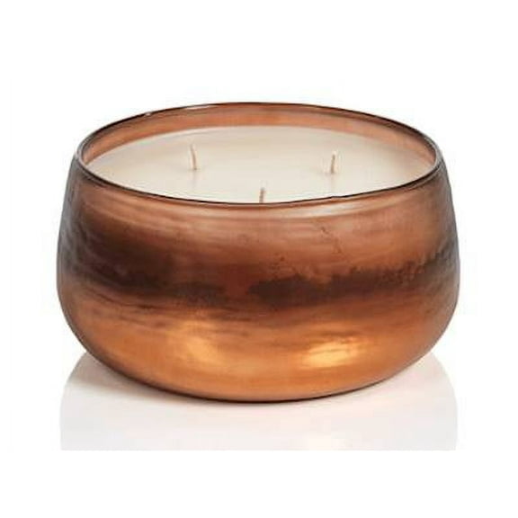 POMEGRANATE Amber Copper Medium Tonal Scented Candle Bowl