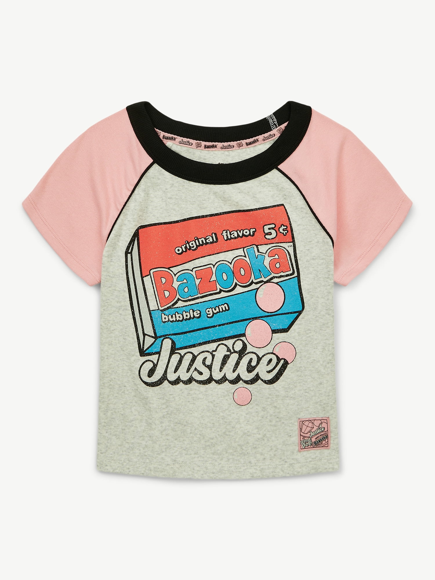 Justice Girls Ring Pop Collab Raglan Baby Tee, Sizes XS-XLP