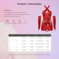 thumbnail image 7 of Xnihocha Women's Latin Jazz Dance Outfit Cross Front Sequins Tassel Bodysuit with Metallic Gloves Silver L, 7 of 7