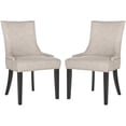thumbnail image 2 of SAFAVIEH Lester 19" H Contemporary Glam Dining Chair, Grey/Espresso, Set of 2, 2 of 10