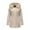 Beige, variant on Women's Winter Cotton Coat with Removable Hood Fur Collar Thickened Warm Jacket, Army Green, Size L