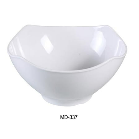 30 oz Milando Square Bowl - Melamine, White - 7 x 7 x 3.5 in. - Pack of 24