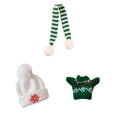 thumbnail image 2 of 3 piezas lindas muñecas suéter y sombrero bufanda accesorios de disfraz para muñecas de 17 cm, muñecos de niño regalos para niños Verde, 2 of 8