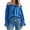 Navy blue, variant on Long Sleeved Solid Women Off Shoulder Ruffle Blouse Tops