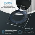 thumbnail image 6 of Sanilo Soft Close Toilet Seat ROUND, Quiet and Slow Close Lid and Seat, Strong Bumpers and Hinges, Glittering Black, 6 of 8