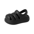 thumbnail image 4 of Floleo Kids' Closed-Toe Woven EVA Sandals, Lightweight Non-Slip Thick Sole Breathable Summer Outdoor Shoes (Black,4.5-5 Years), 4 of 8