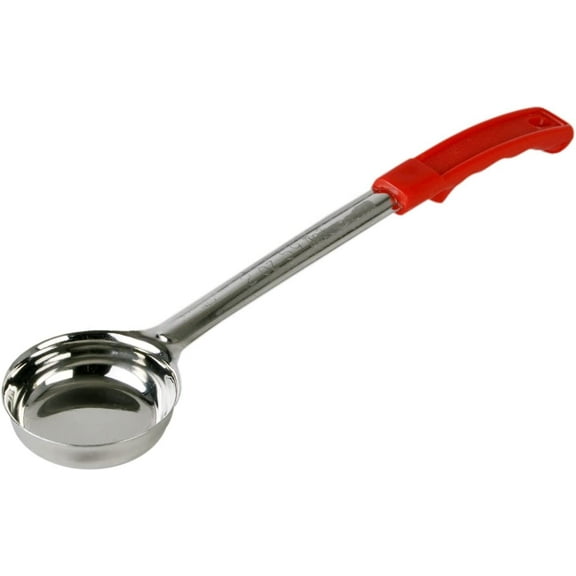 TrueCraftware – 2 oz.-Solid Portion Controller, Stainless Steel - 1 piece Construction with Plastic Handle, Red Color