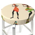 thumbnail image 6 of Goofa African Women Printed Stool Covers Round, Waterproof Round Bar Stool Covers Anti-Slip Round Bar Stool Seat Cover with Elastic Bands Durable -14 inch, 6 of 7