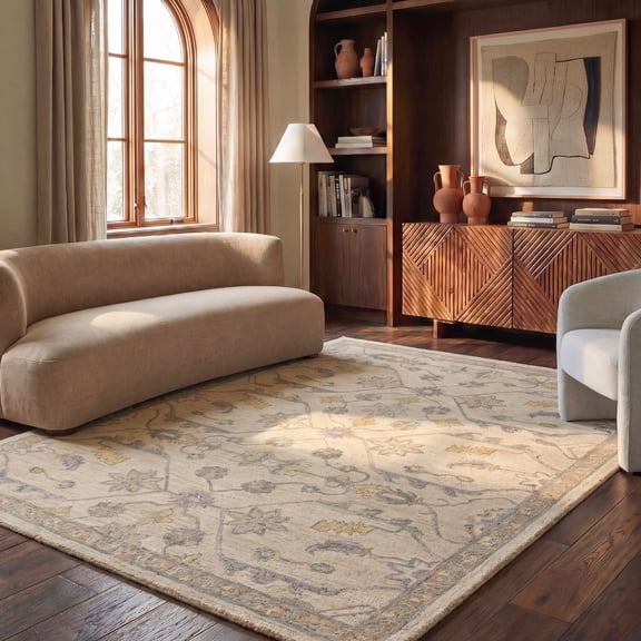 Safavieh Blossom Constantine Floral Wool Area Rug, Beige/Purple, 5' x 8'