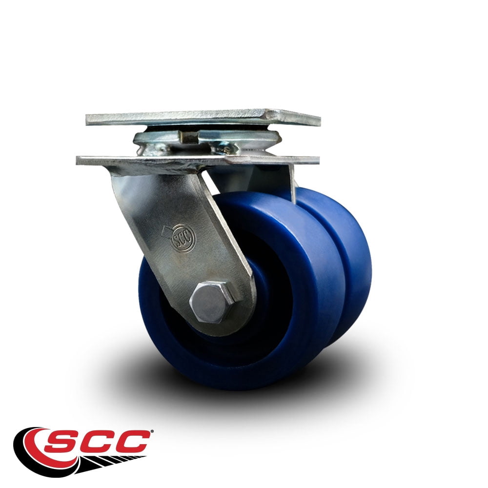 4 Inch Dual Solid Polyurethane Wheels Swivel Caster with Roller Bearing SCC